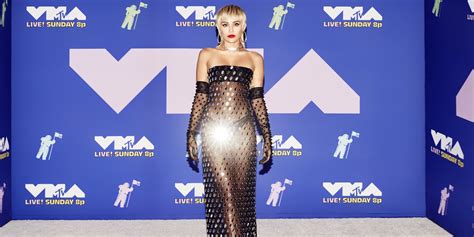 miley hot|Miley Cyrus Wears a Sexy Sheer Mugler Dress at the 2020 MTV .